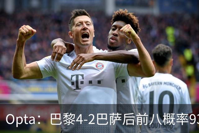 Opta：巴黎4-2巴萨后前八概率93.5%，那三冠王概率持续攀升